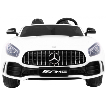 Mercedes-Benz GT R dla dzieci Lakier Biały + Napęd 4x4 + Nawiew powietrza + Pilot + EVA + MP3 LED
